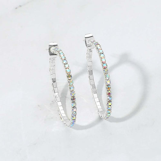 Rhinestone Paved Hoop Earrings