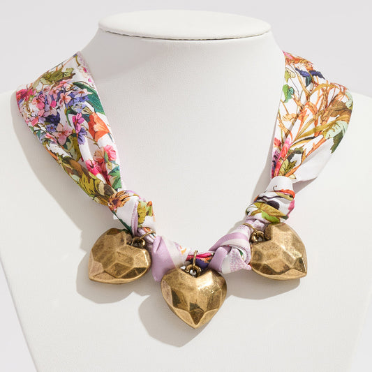 Tripple Puffy Heart Necklace
