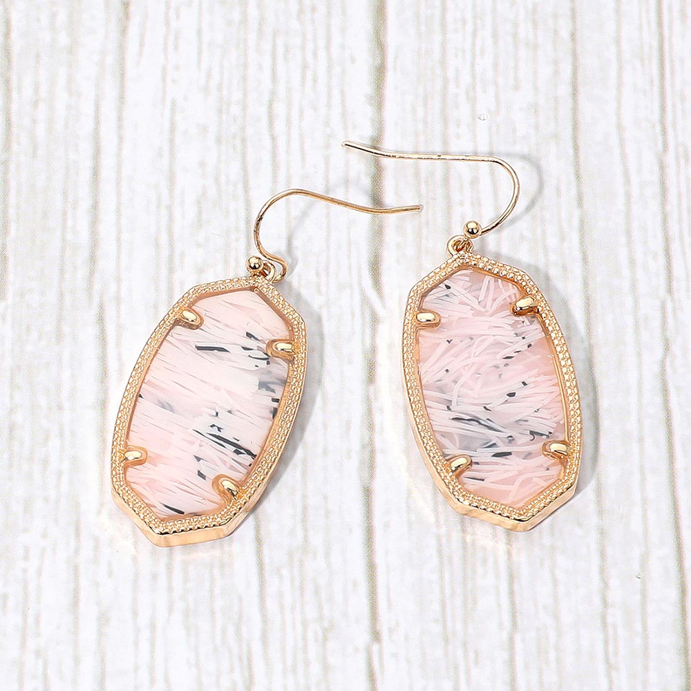 Dangle Earrings Gold Pink