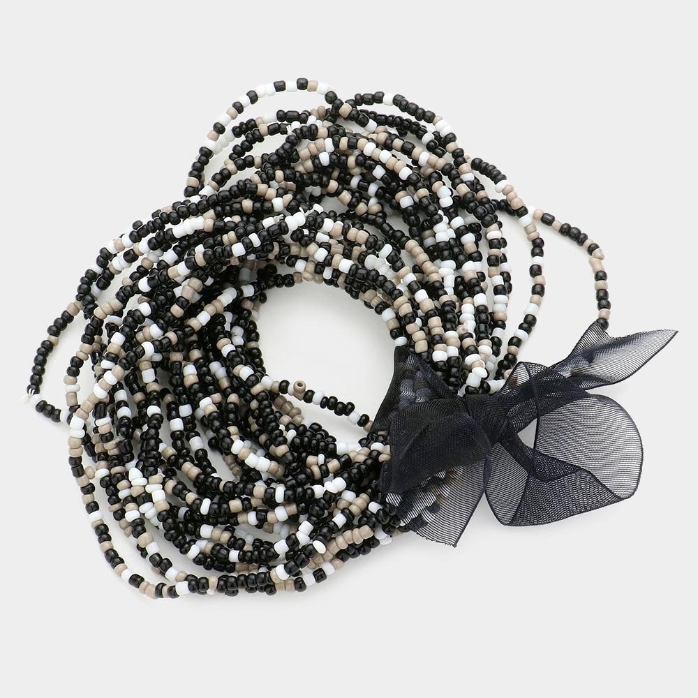 Seeded beaded stretch bracelets